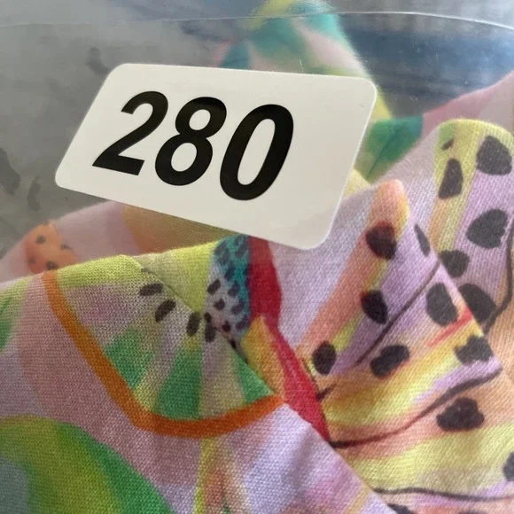 Farm Rio Wrap Blouse Womens XL Pink Rainforest Print Colorful summery Fairy Comf - Picture 16 of 16